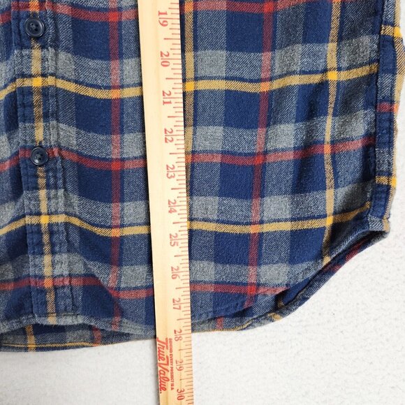 J Crew Shirt Mens Medium Blue Red Plaid Flannel Long Sleeve Button Front Cotton - Picture 5 of 10